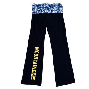 VS Pink Fold Over Flare Bootcut Yoga Pants WVU